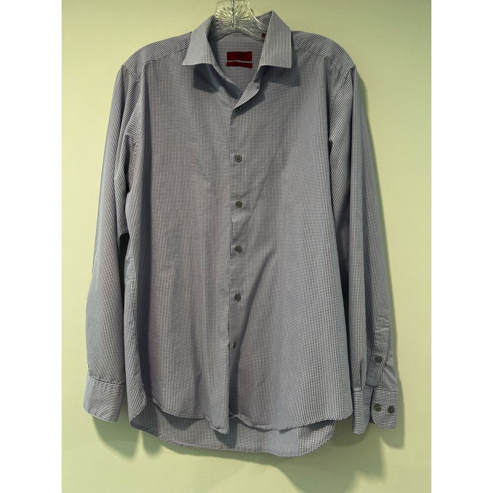 Alfani Fitted Performance Button Down Dress Shirt Purple 15.5 34-35 Medium